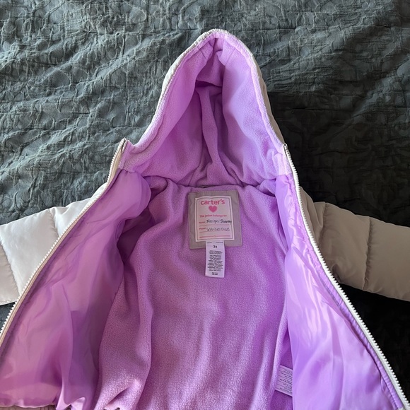 Carters puffer coat with fleece lining EUC - Picture 3 of 3